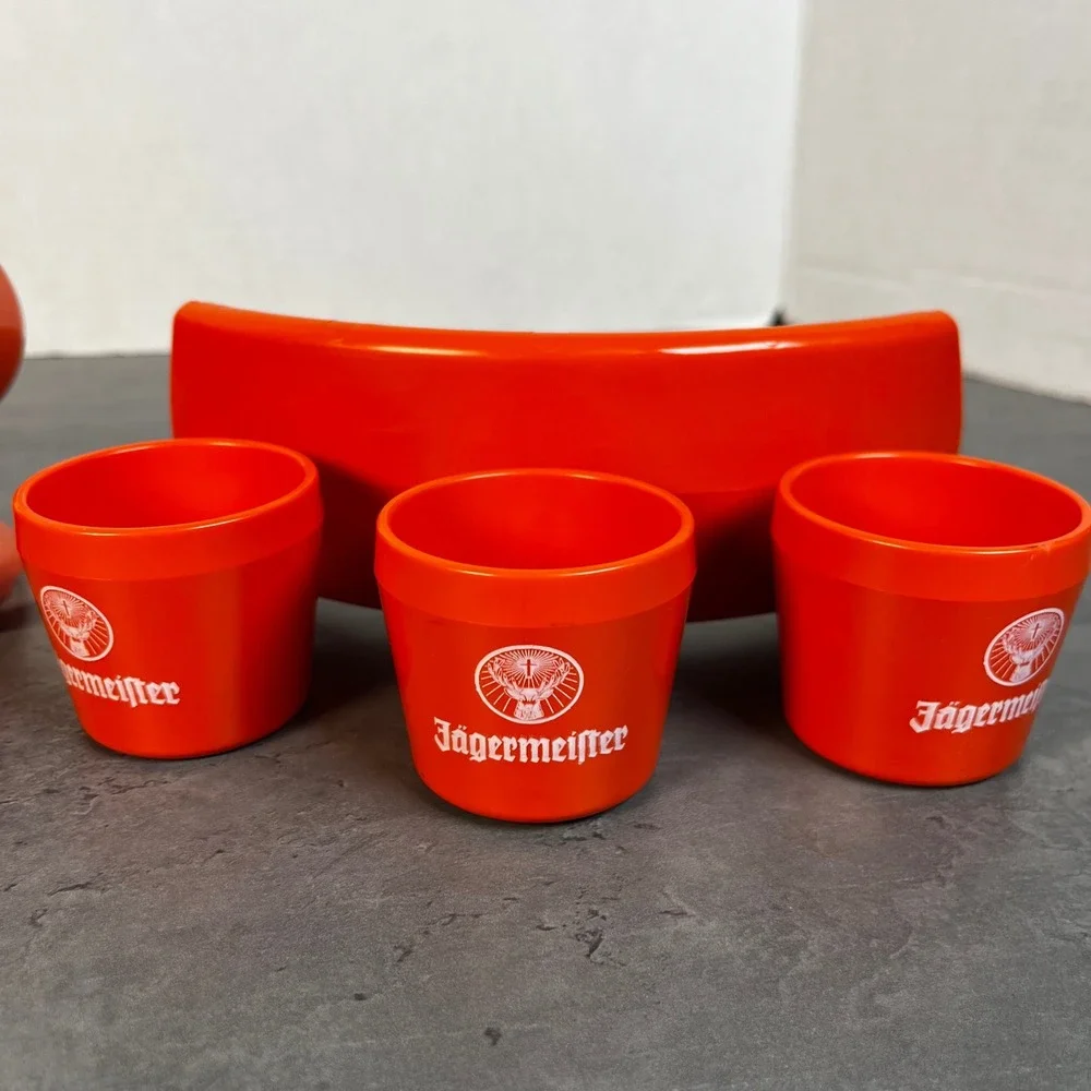 Jägermeister 6 Shooter Orange Shot Glass Holders Barware Set Hip Pants Placement